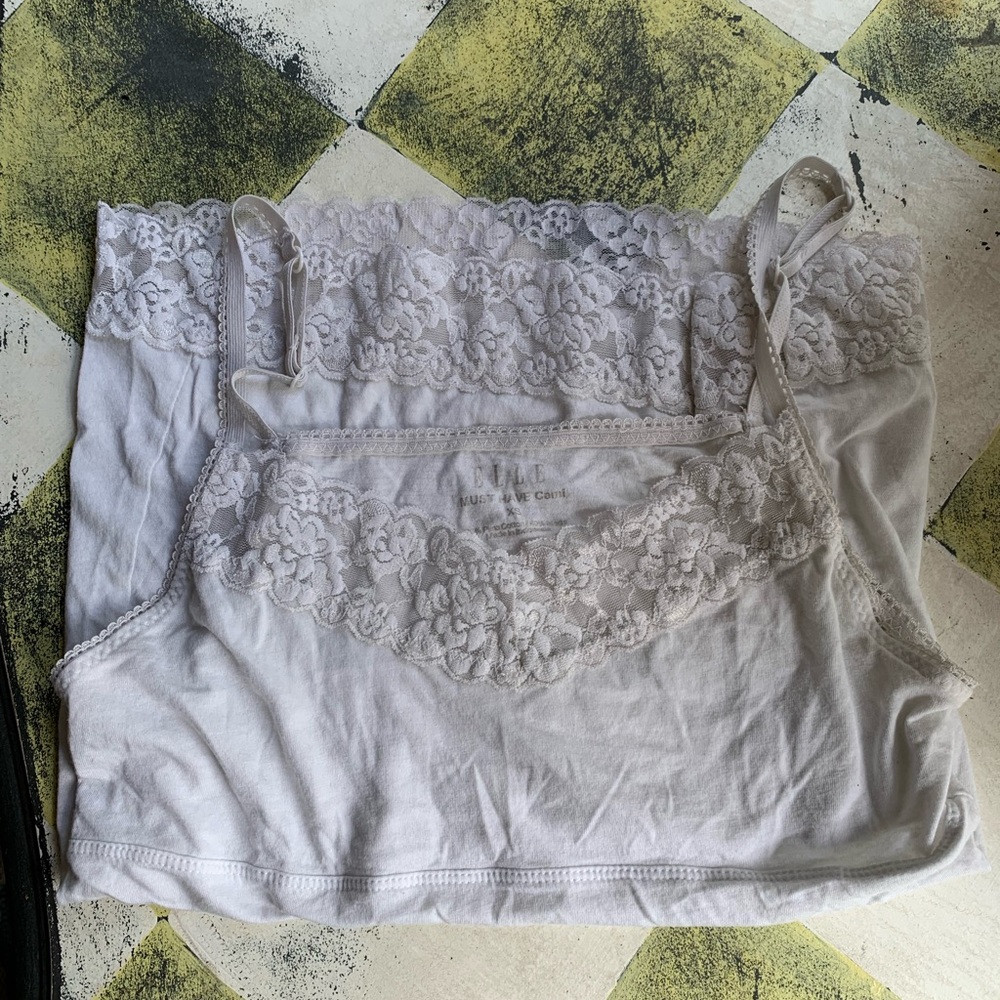 White lace tank top